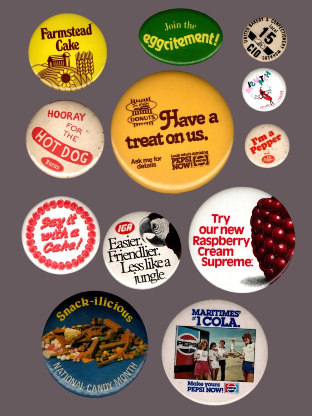 Vintage Food and Drink Brand Button Bundle